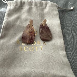 Kendra Scott Purple and Rose Gold Earrings